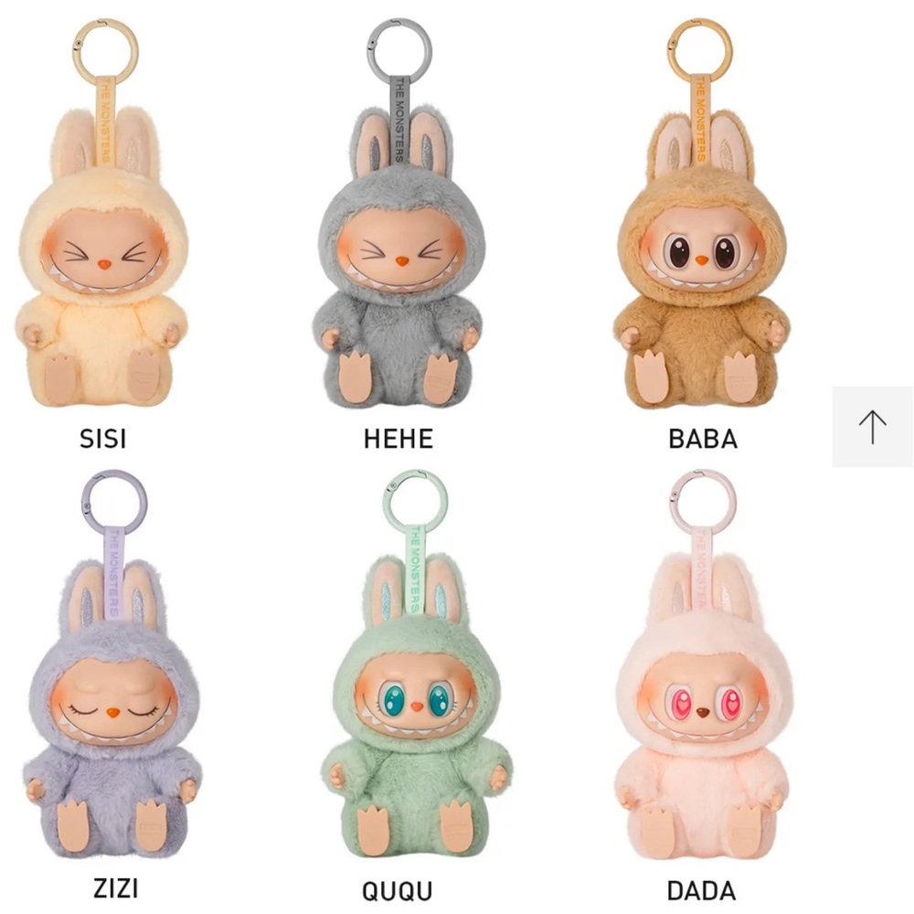 Adorable Plush Bunny Keychain Set - Gray, Tan, Cream
